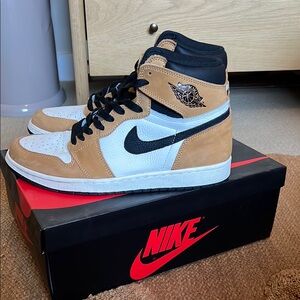 Nike Men's Tan and Black High-Top Sneakers